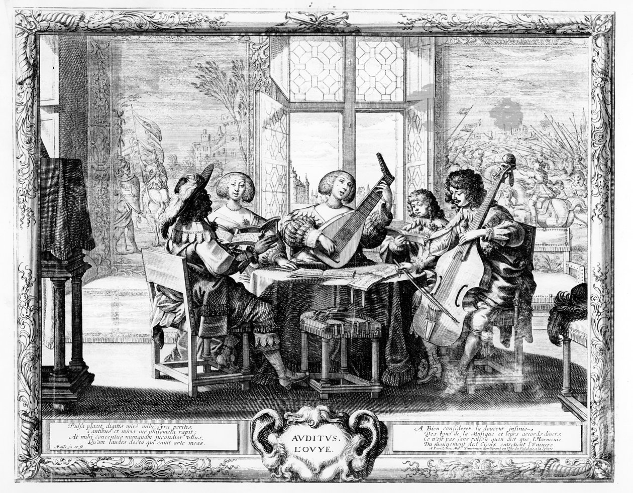 Hudební soubor s loutnou od Abraham Bosse