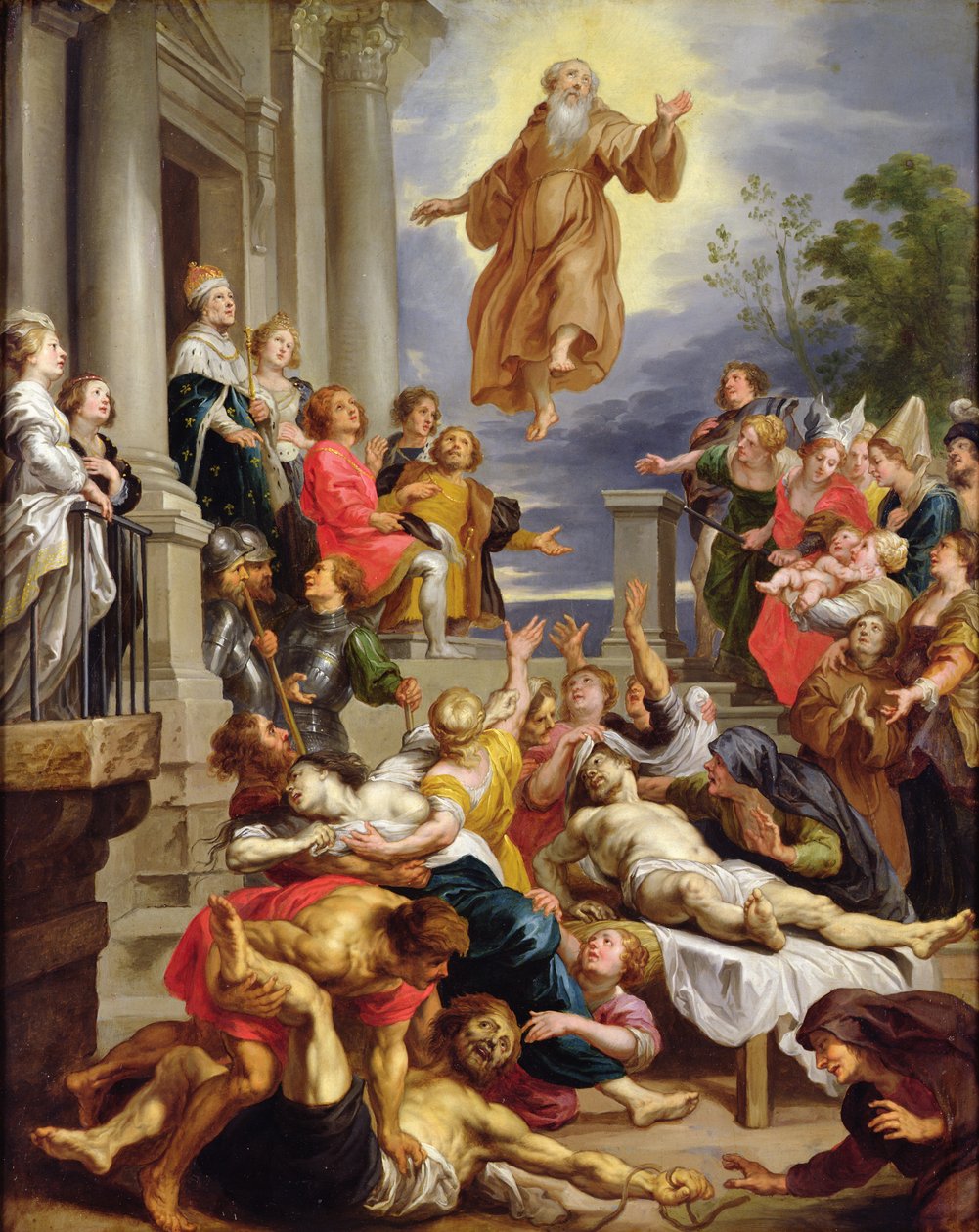 Sv. František z Paoly před nemocnými (olej na mědi) od Abraham van Diepenbeeck