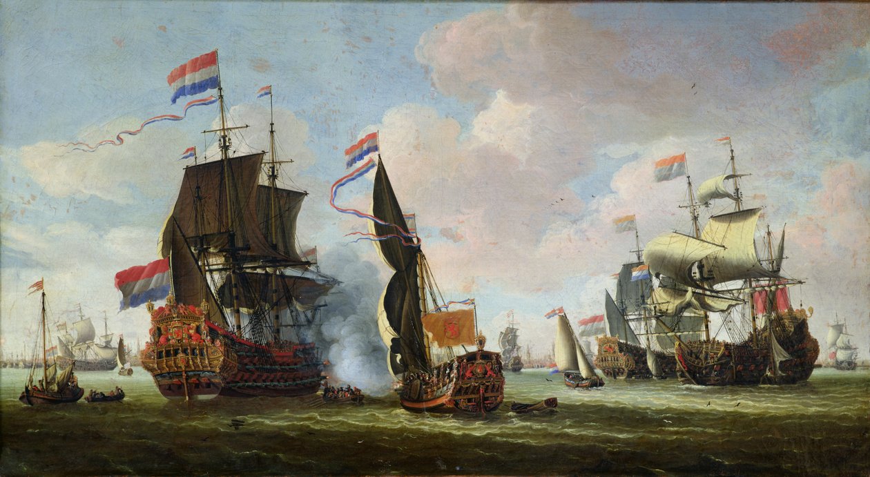 Příchod Michiela Adriaanszoona de Ruytera (1607-76) do Amsterdamu od Abraham Storck