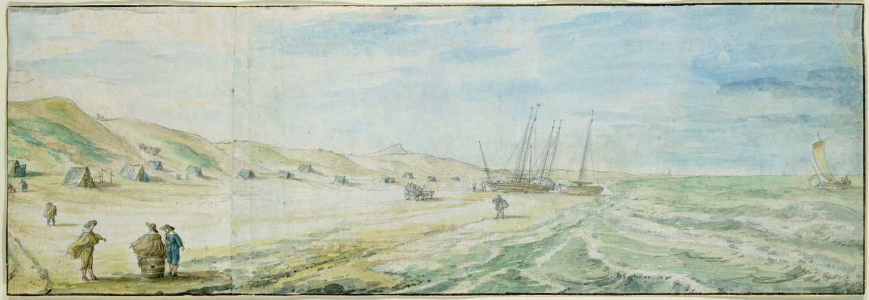 Pláž ve Wijk aan Zee od Abraham Willaerts