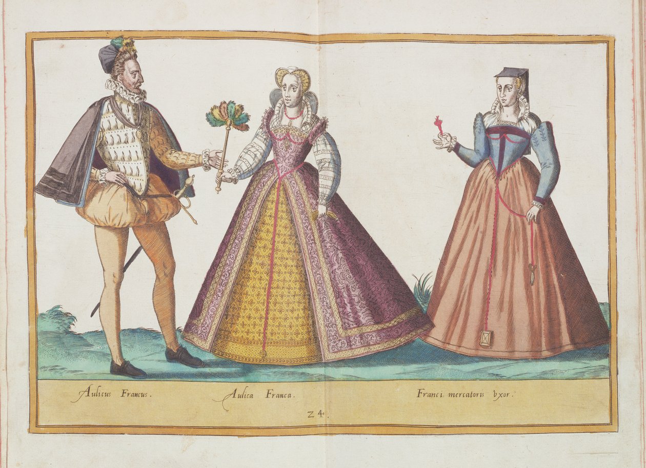 Kostýmy ze šestnáctého století z „Omnium Poene Gentium Imagines“, vydané v Kolíně nad Rýnem, 1577 (ručně kolorovaná rytina) od Abraham de Bruyn