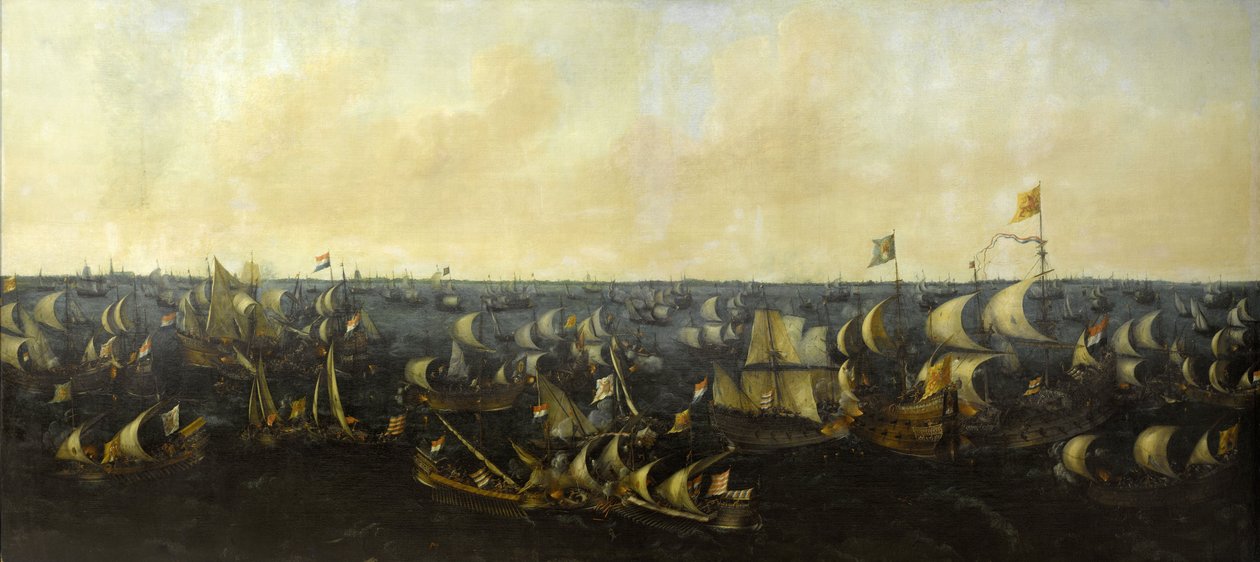 Bitva na Zuiderzee od Abraham de Verwer  