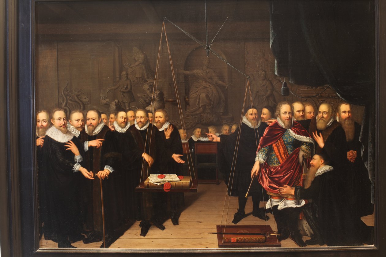 Alegorie teologického sporu mezi arminianisty a jejich odpůrci od Abraham van der Eyk