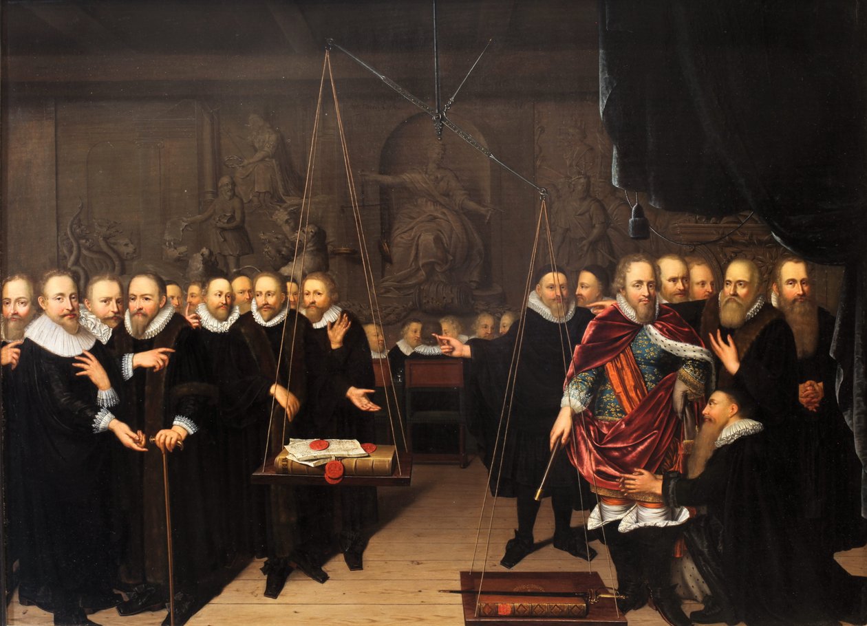Alegorie teologického sporu mezi arminianisty a jejich odpůrci od Abraham van der Eyk