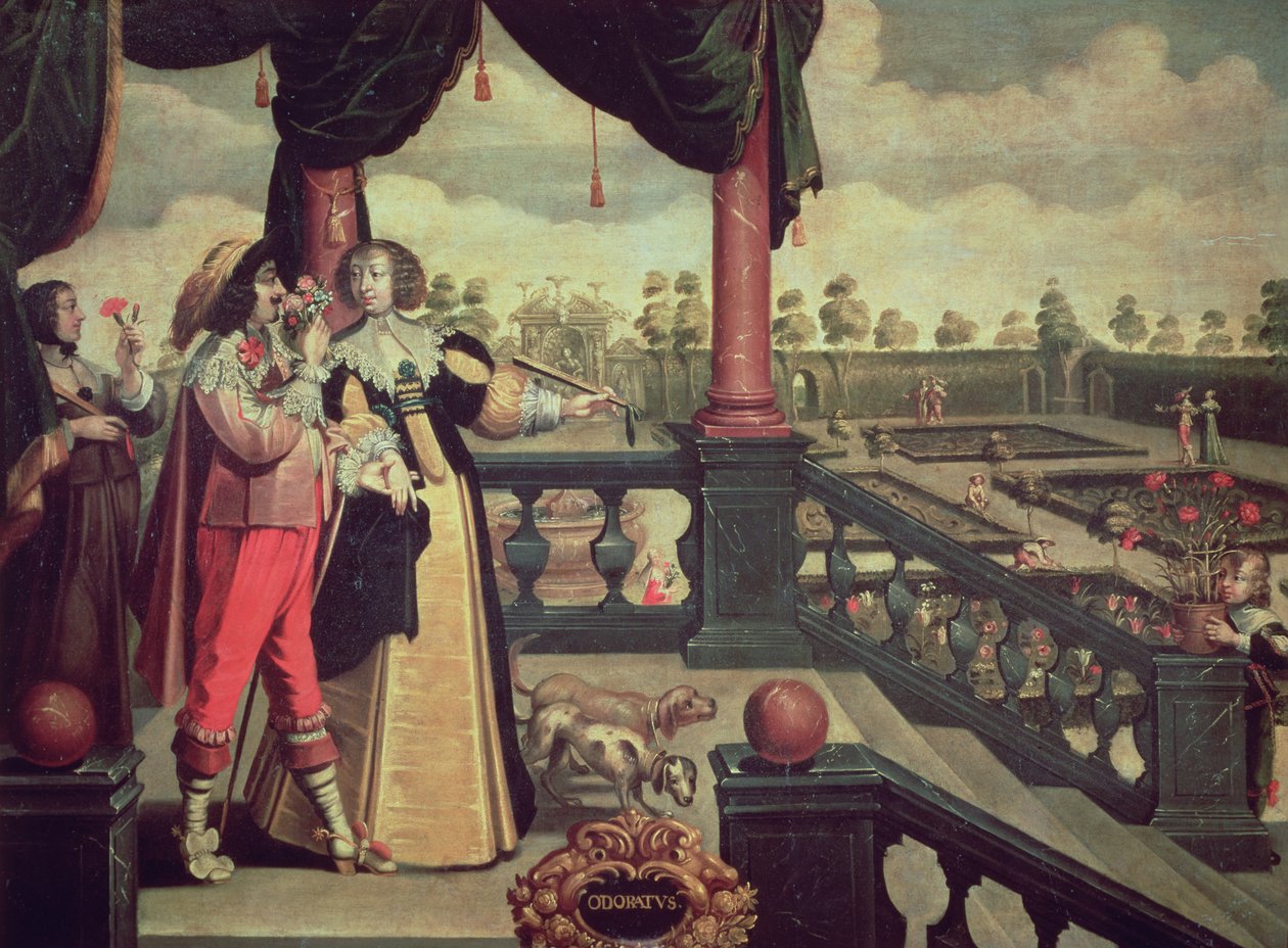 Pět smyslů - Čich (olej na plátně) od Abraham (after) Bosse