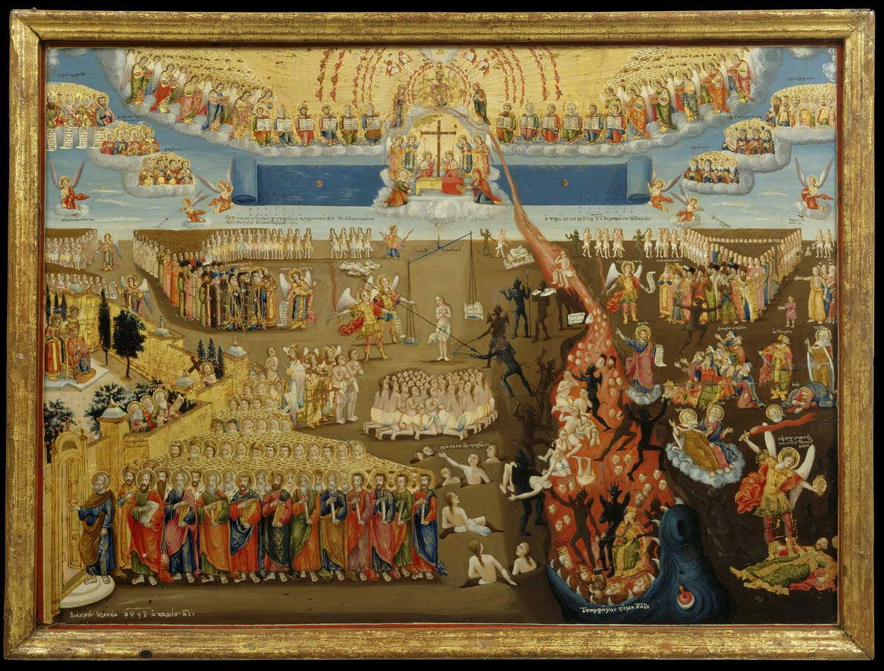 Druhý příchod, 1794 (vaječná tempera a plátkové zlato na panelu) od Abraham Abraham
