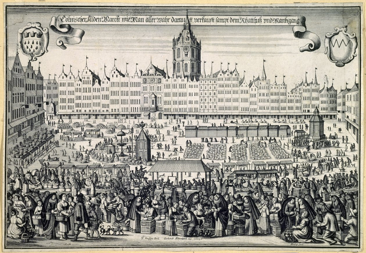 Stará tržnice v Kolíně nad Rýnem, c. 1660 od Abraham Aubry