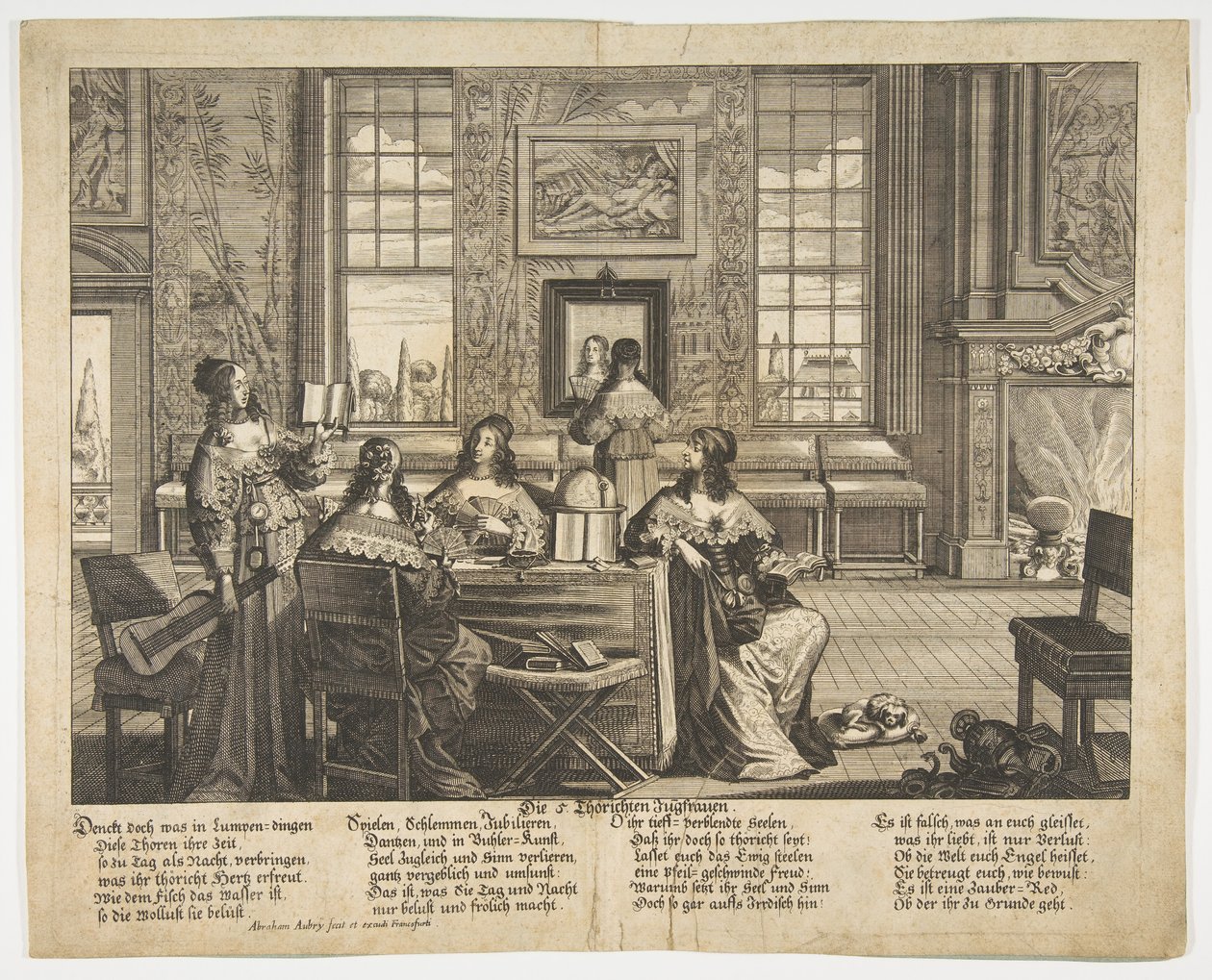 The Foolish Virgins Conversing, střední až konec 17. století. od Abraham Aubry