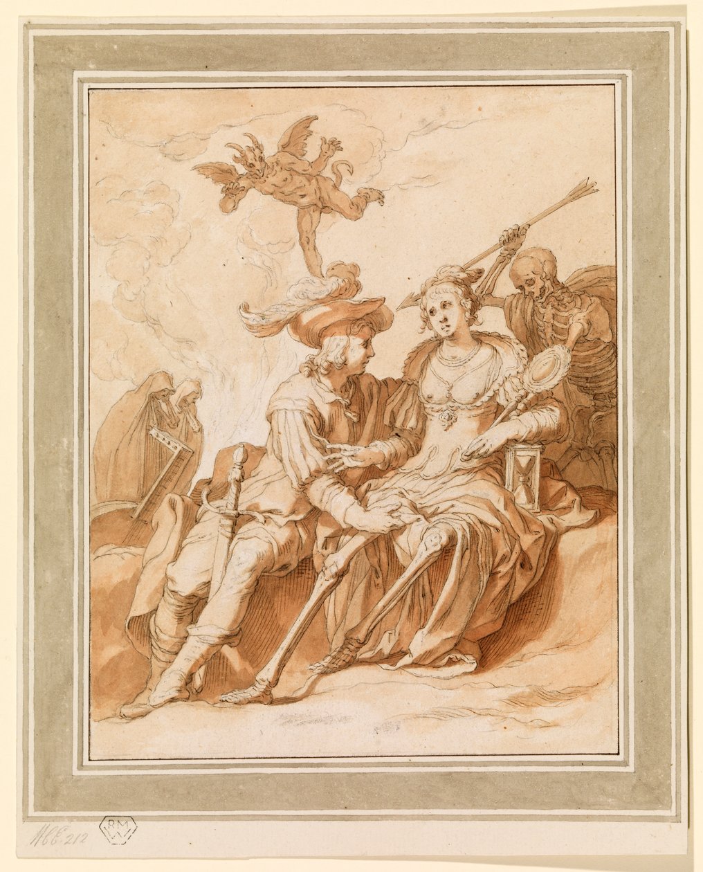 Smrt a milenci - Alegorie "Vanitas", 1620 - 1630 circa od Abraham Bloemaert