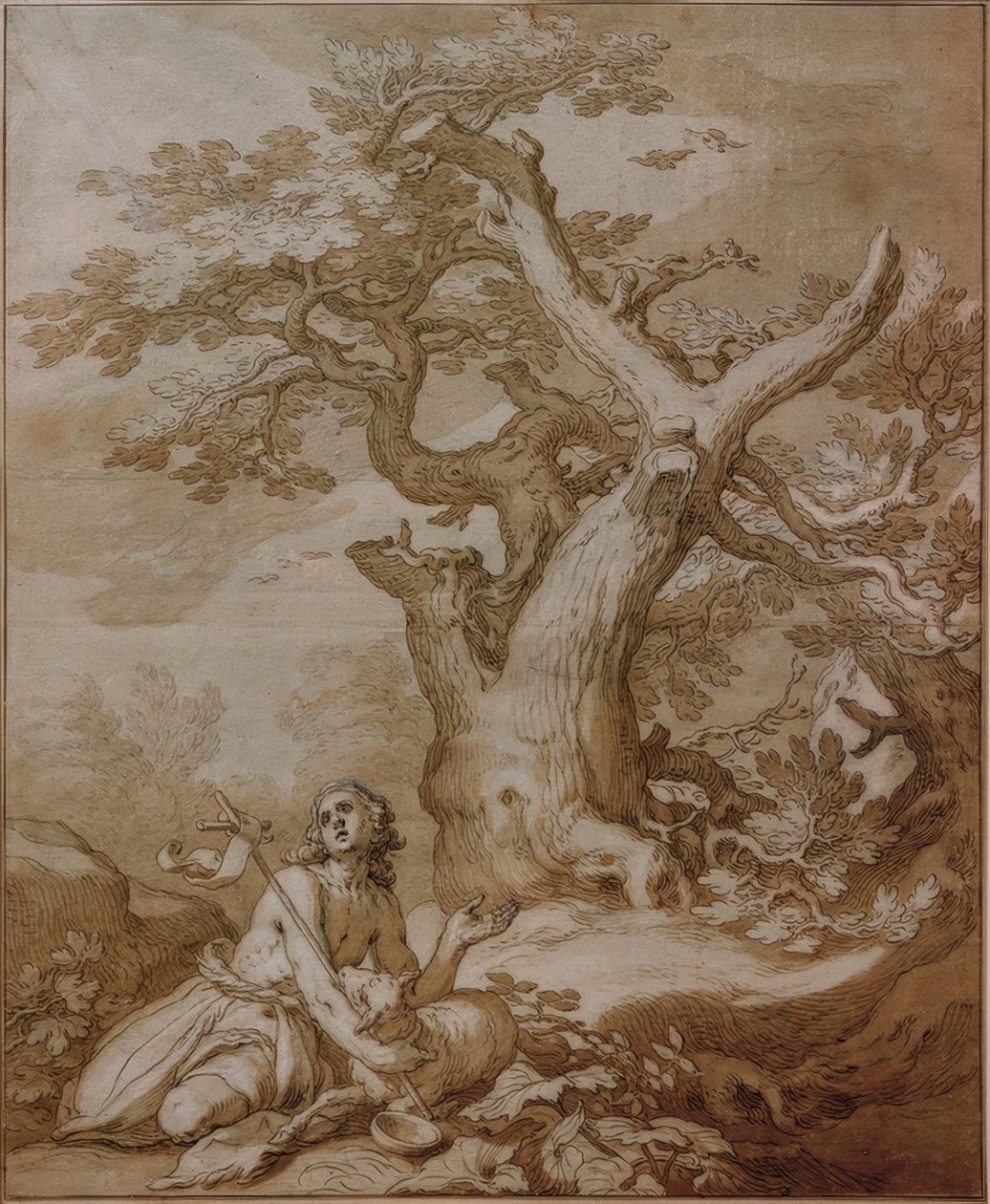 Jana Křtitele ve volné přírodě od Abraham Bloemaert