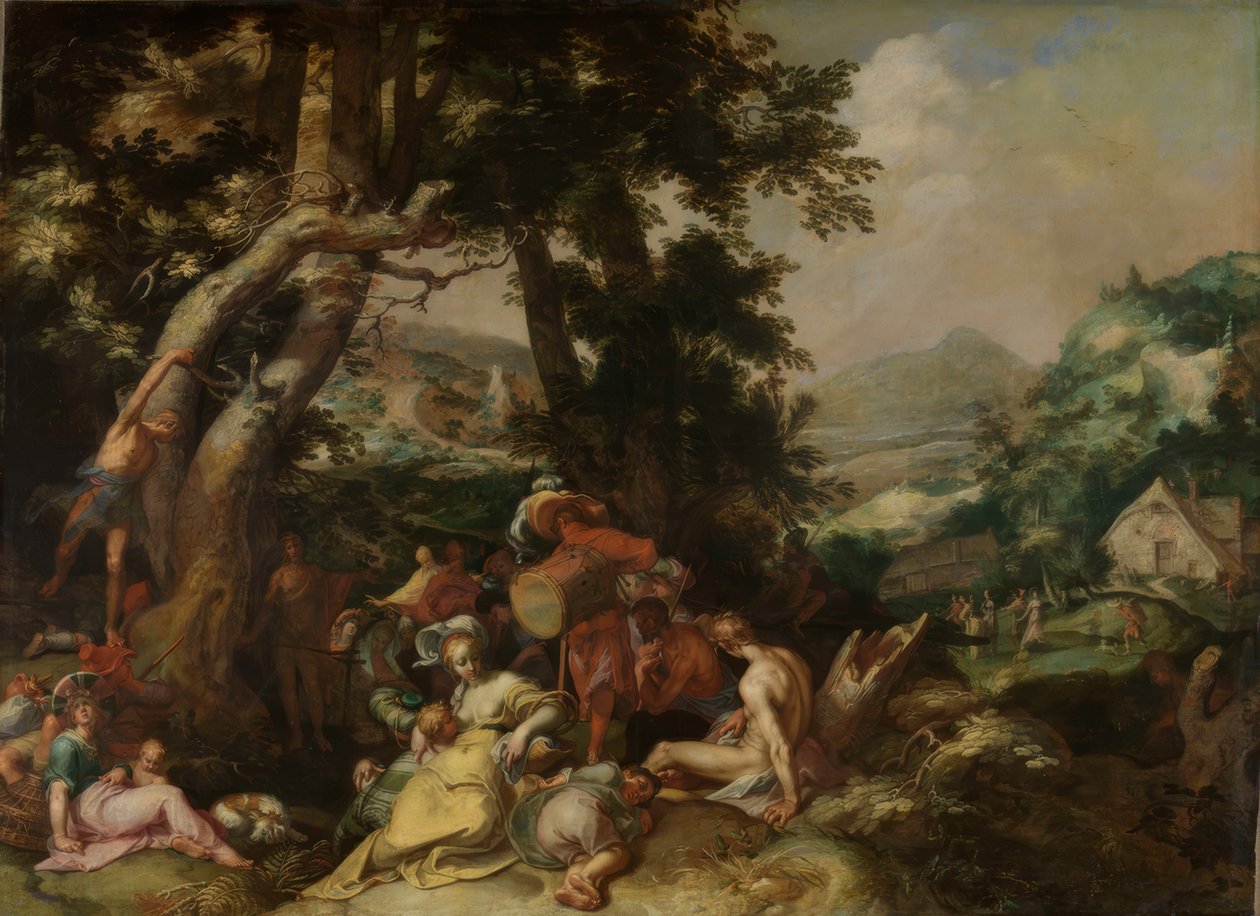 Jan Křtitel káže od Abraham Bloemaert