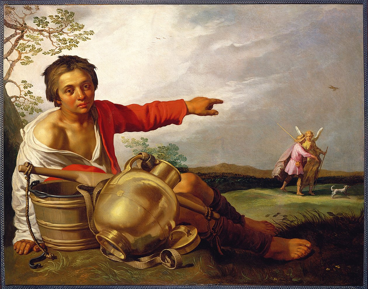Pastýř ukazuje na Tobiáše a anděla, kolem 1625-30 (olej na plátně) od Abraham Bloemaert