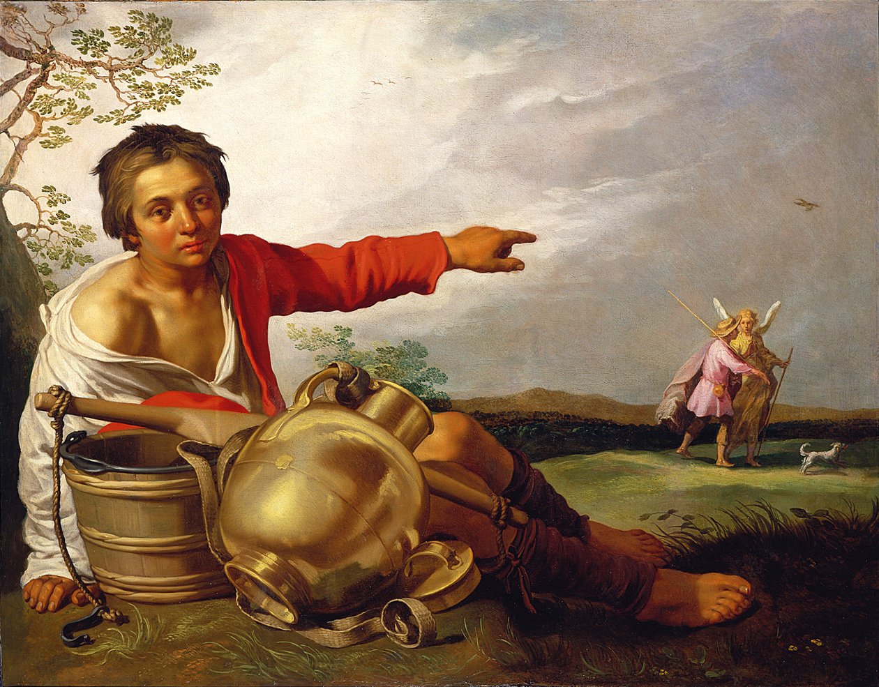 Ovčák ukazující na Tobiáše a anděla od Abraham Bloemaert