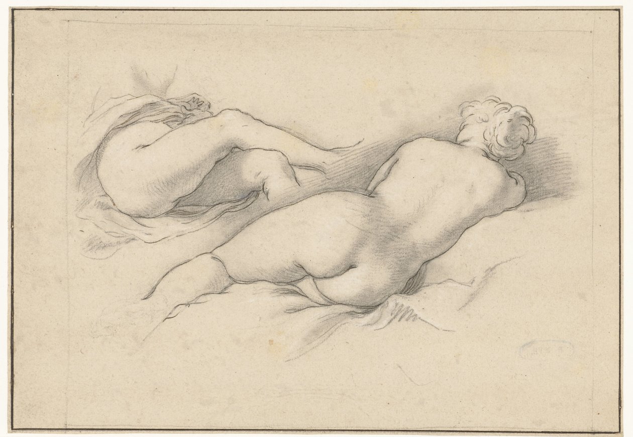 Studie ležícího ženského aktu od Abraham Bloemaert
