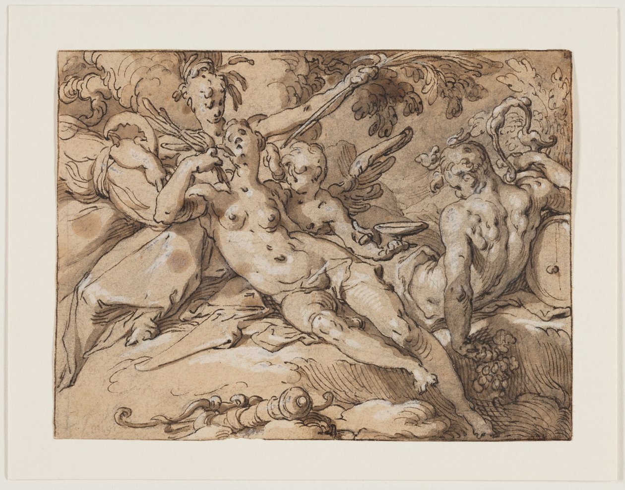 Venuše a Bacchus (Bez Ceres a Baccha by Venuše vlysala) od Abraham Bloemaert