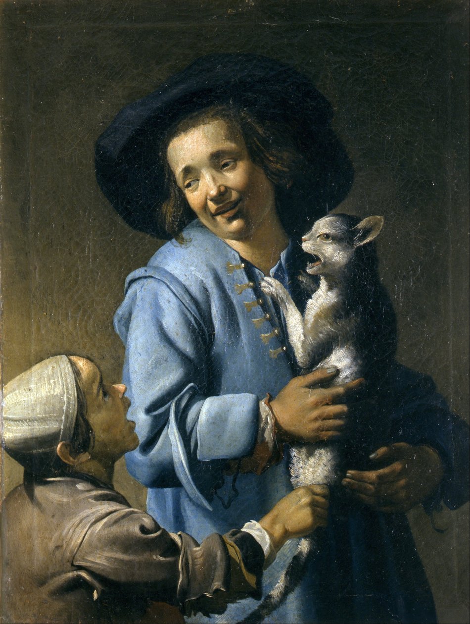 Mladí si hrají s kočkou od Abraham Bloemaert