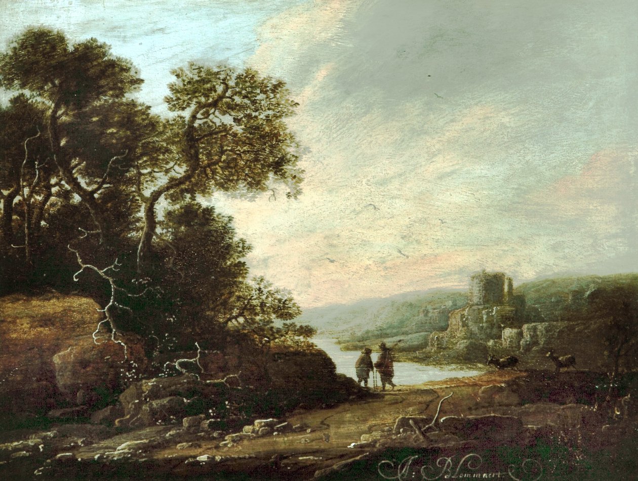 Krajina se zříceninou hradu od Abraham Blommaert
