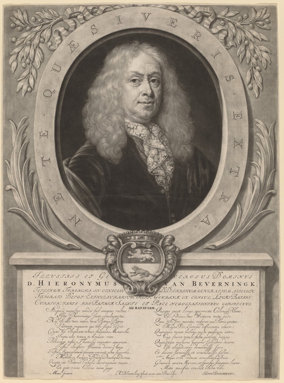 Hieronymus van Beverningk od Abraham Blooteling after Nicolaes Maes
