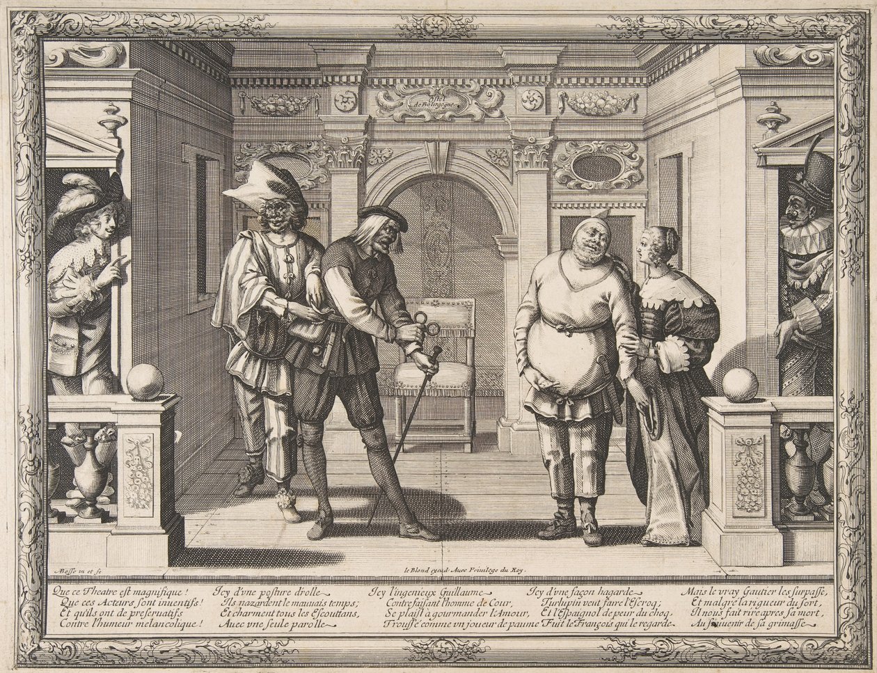 Herci v Hotel de Bourgogne, ca. 1633-34. od Abraham Bosse