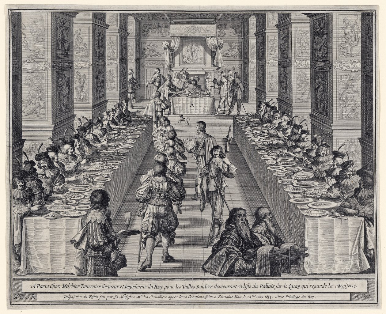 Uspořádání svátku, od?Řád Ducha svatého?, hospoda. 1634 od Abraham Bosse
