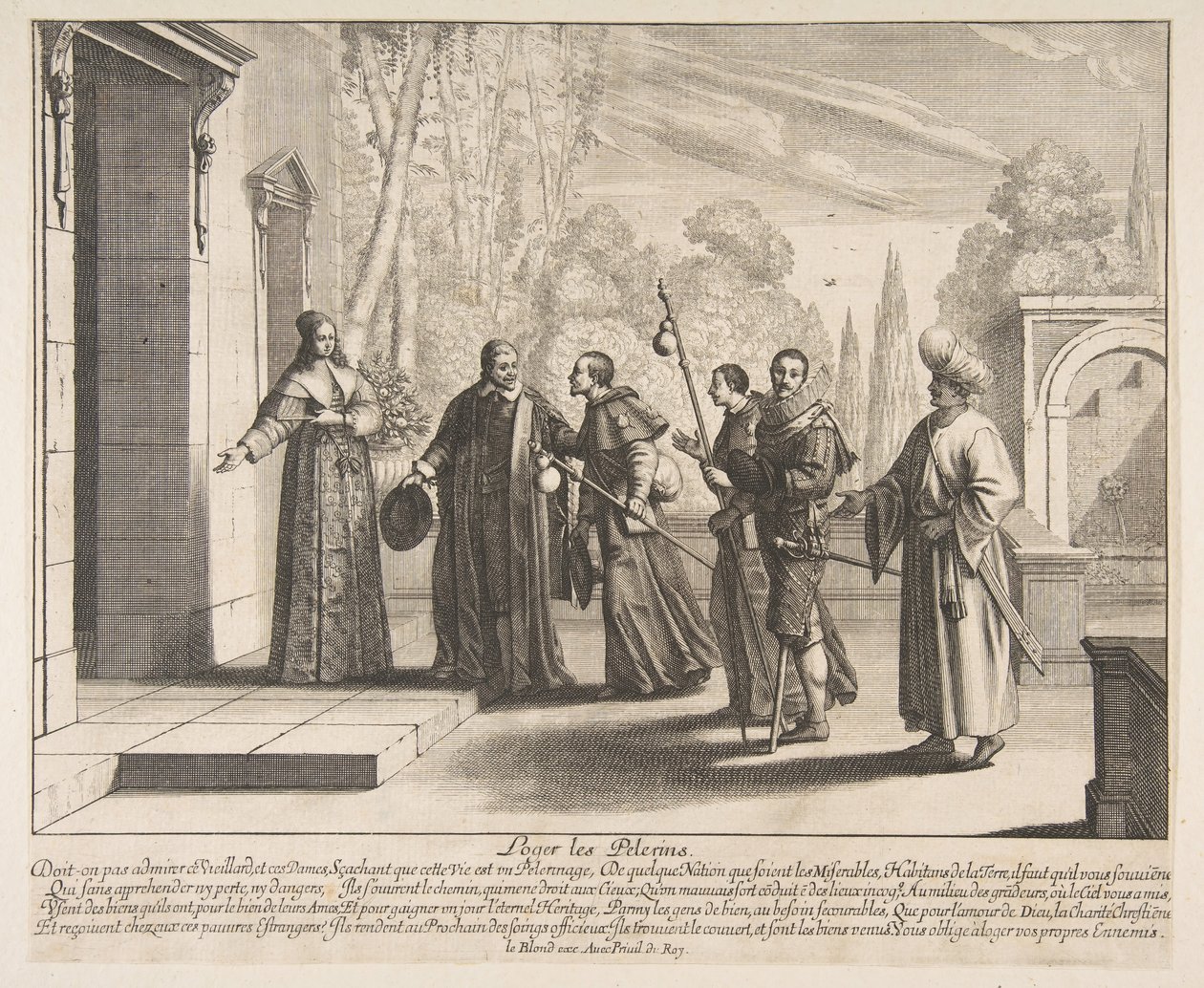 Ubytování Pilgrims, možná 1635. od Abraham Bosse
