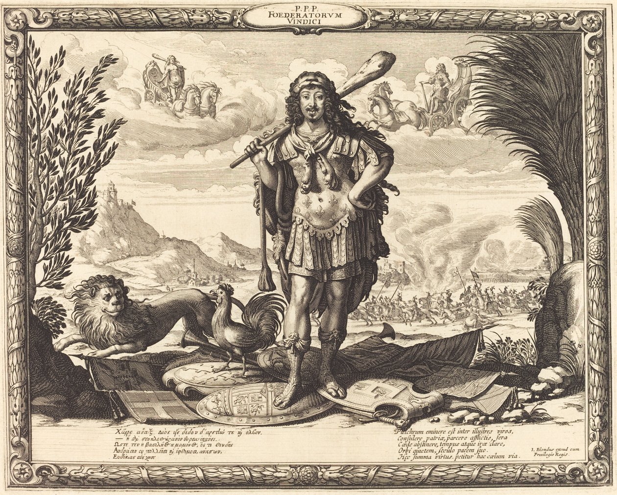 Ludvík XIII jako Herkules od Abraham Bosse