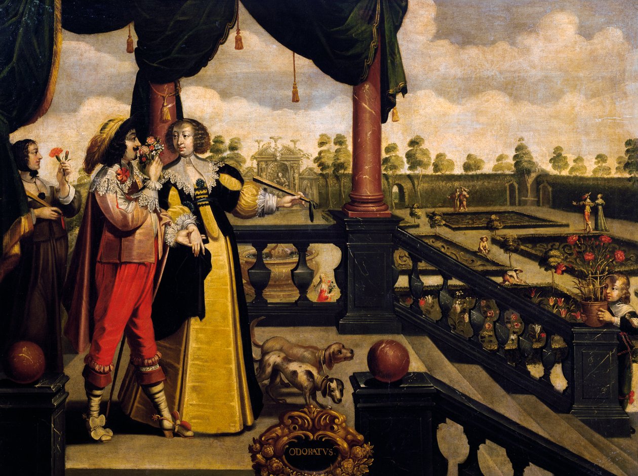 Čich, cca 1635, Abraham Bosse (1604-1676), po malbě ze série 5 od neznámého umělce, Francie od Abraham Bosse