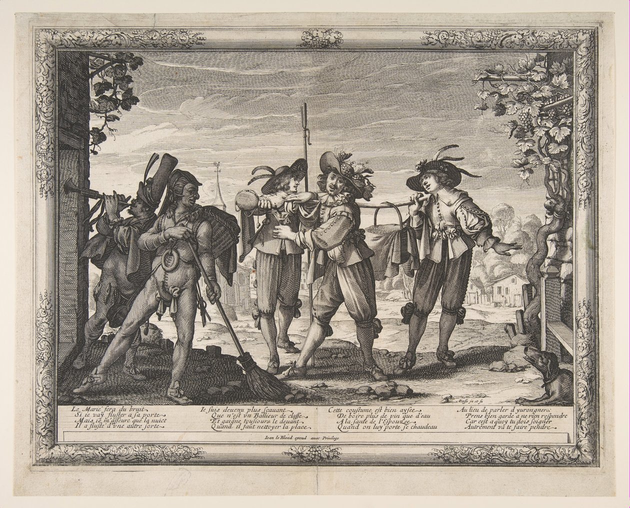 The Hotpot Carried to the Newlyweds, nebo The Racket, ca. 1633. od Abraham Bosse