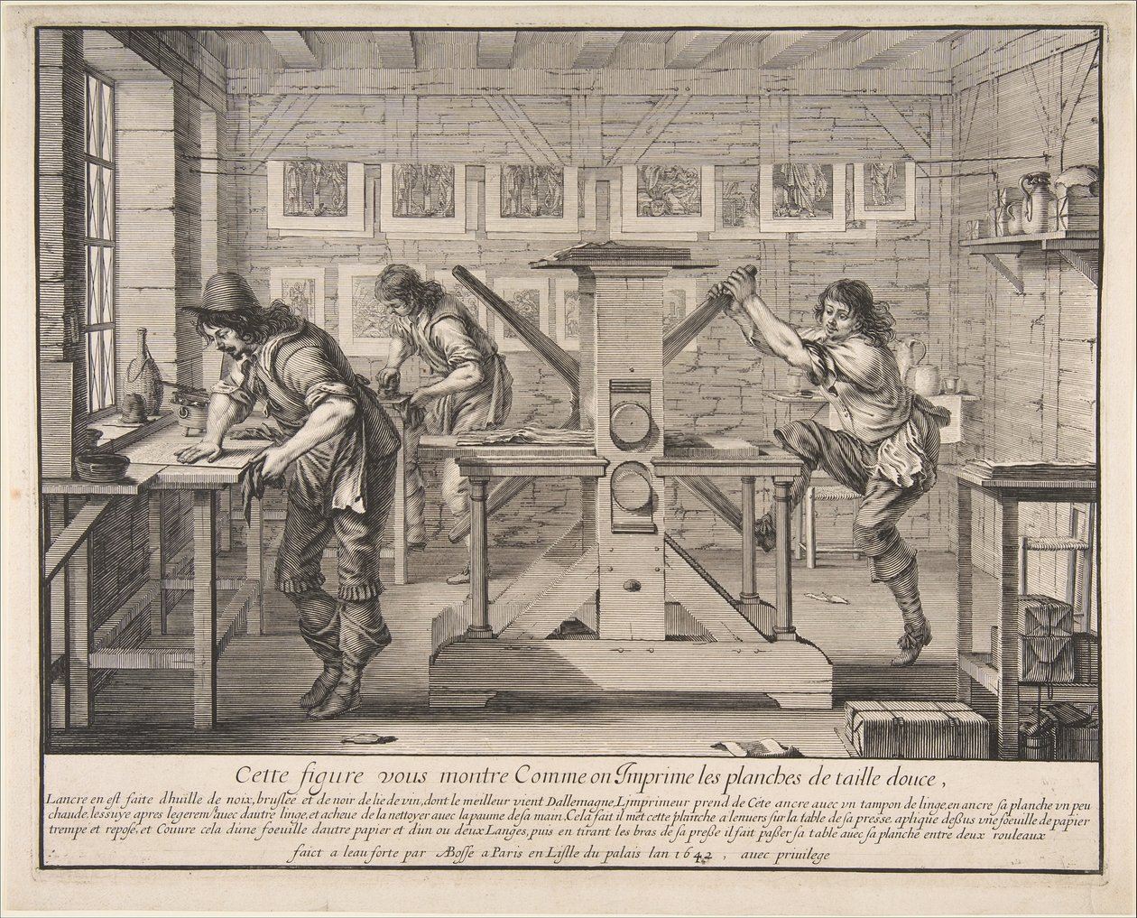 Hlubotiskové tiskárny, 1642. od Abraham Bosse