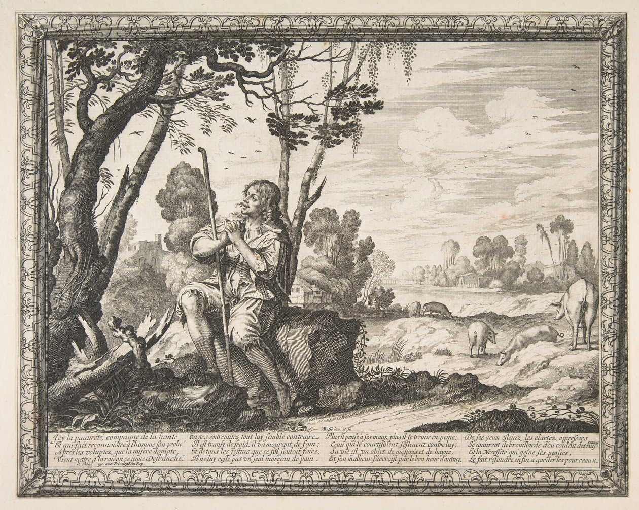 Marnotratný syn hlídající prasata Marnotratný syn hlídající prasata, ca. 1636. od Abraham Bosse