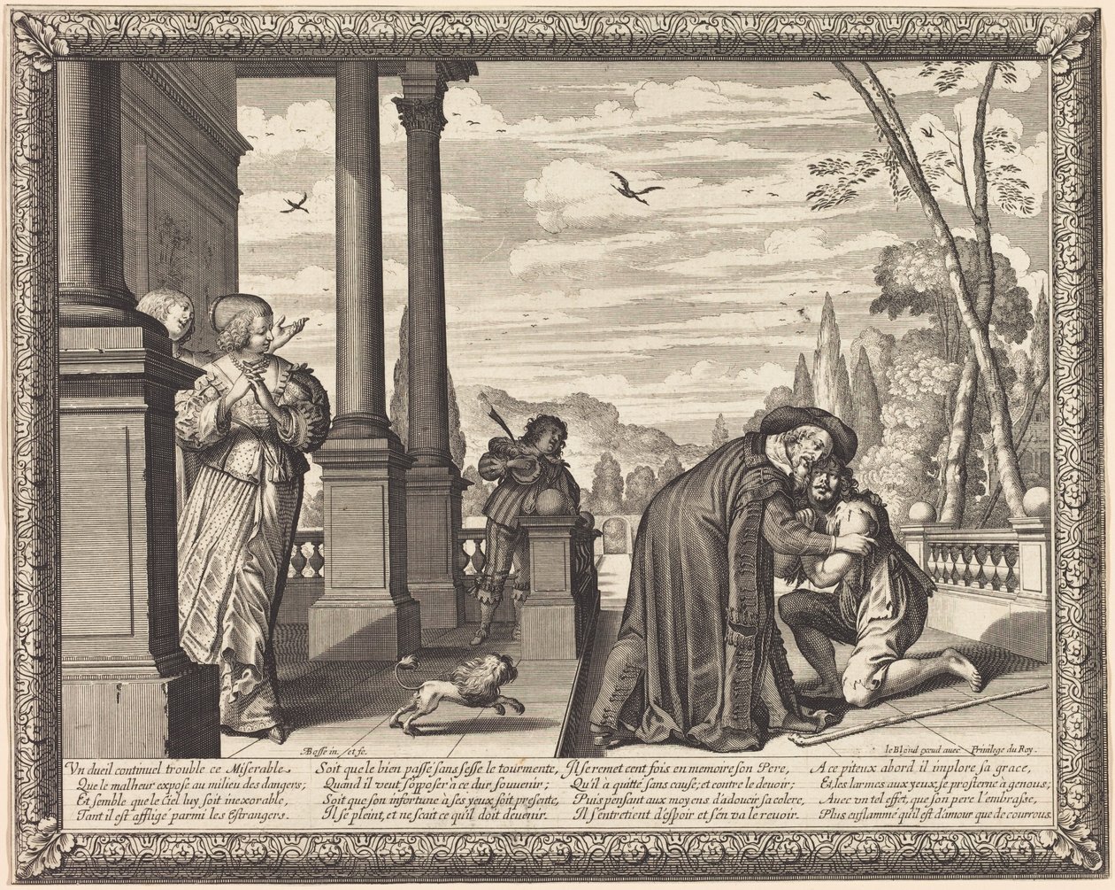 Marnotratný syn přijatý otcem od Abraham Bosse
