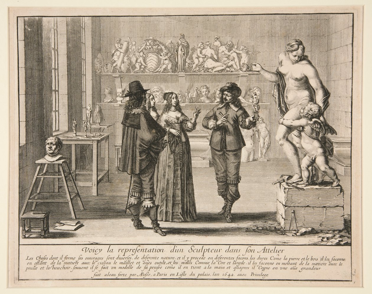 Sochař ve svém ateliéru, ze série umělců v jejich ateliérech od Abraham Bosse