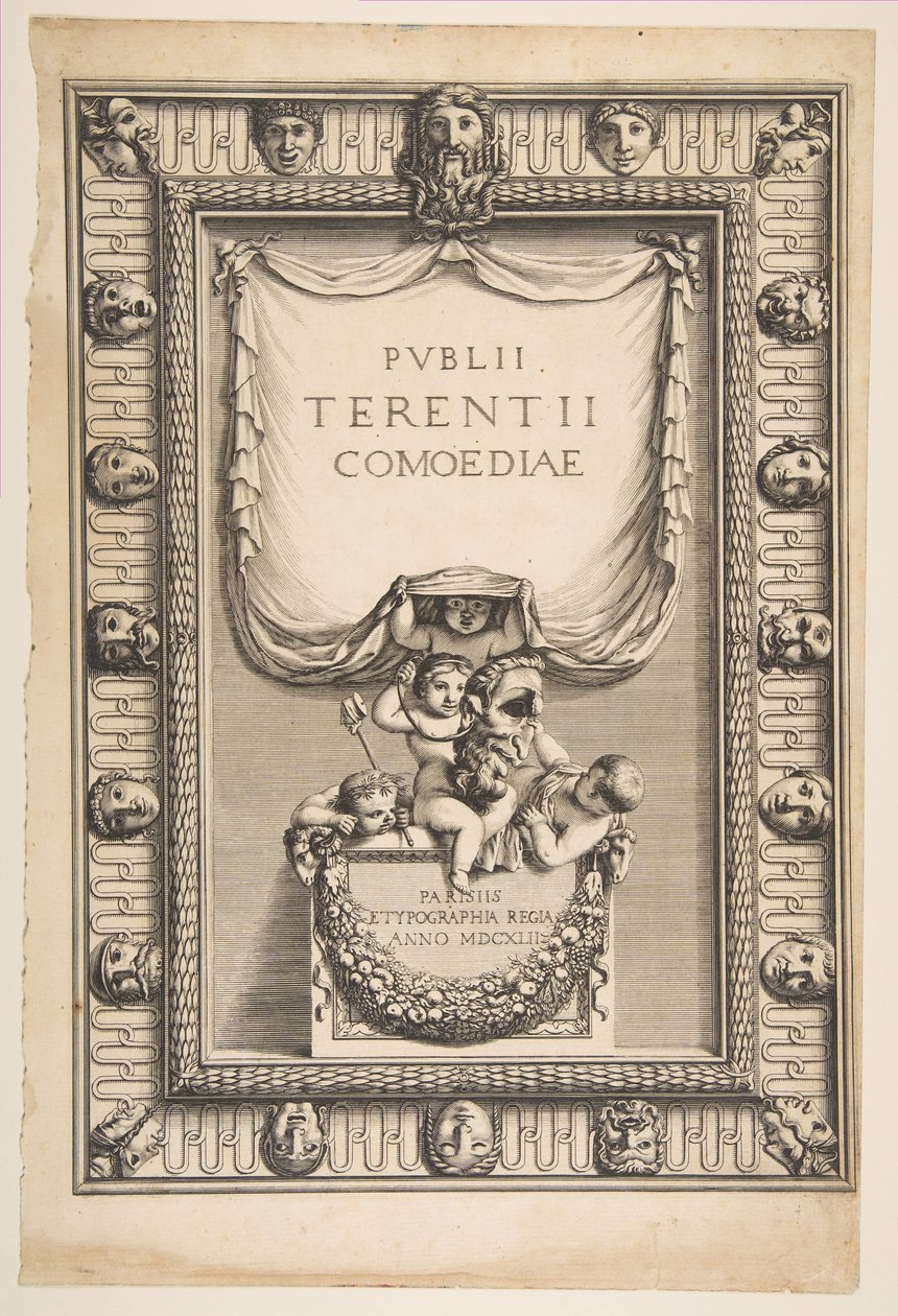 Titulní strana: Komedie Terence Publii Terentii Comoediae, 1642. od Abraham Bosse