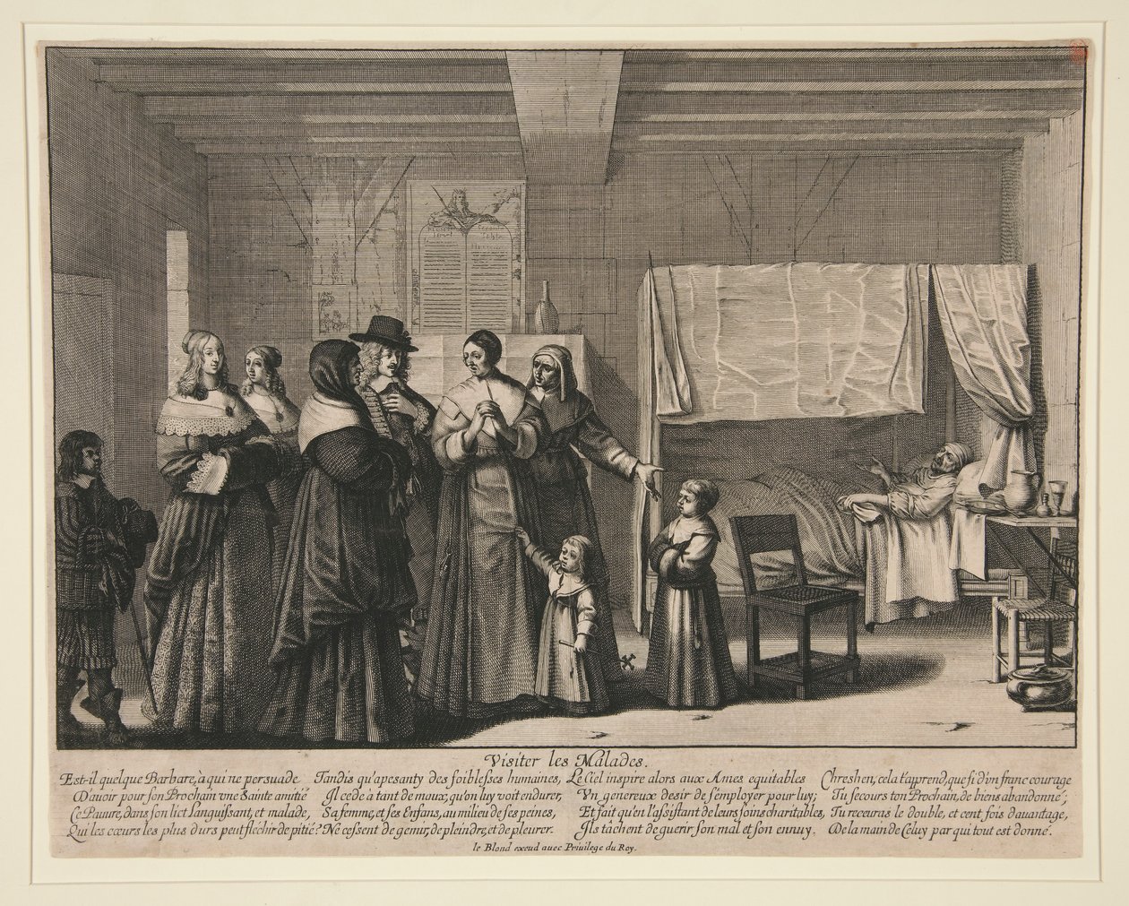 Návštěvník les Malades, ze Seven Works of Mercy od Abraham Bosse
