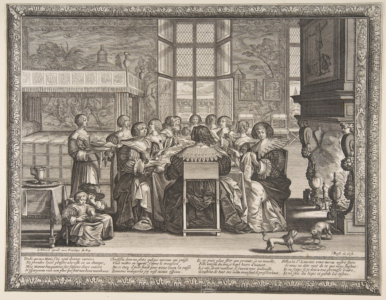 Manželky u stolu během nepřítomnosti svých manželů, ca. 1635-36. od Abraham Bosse