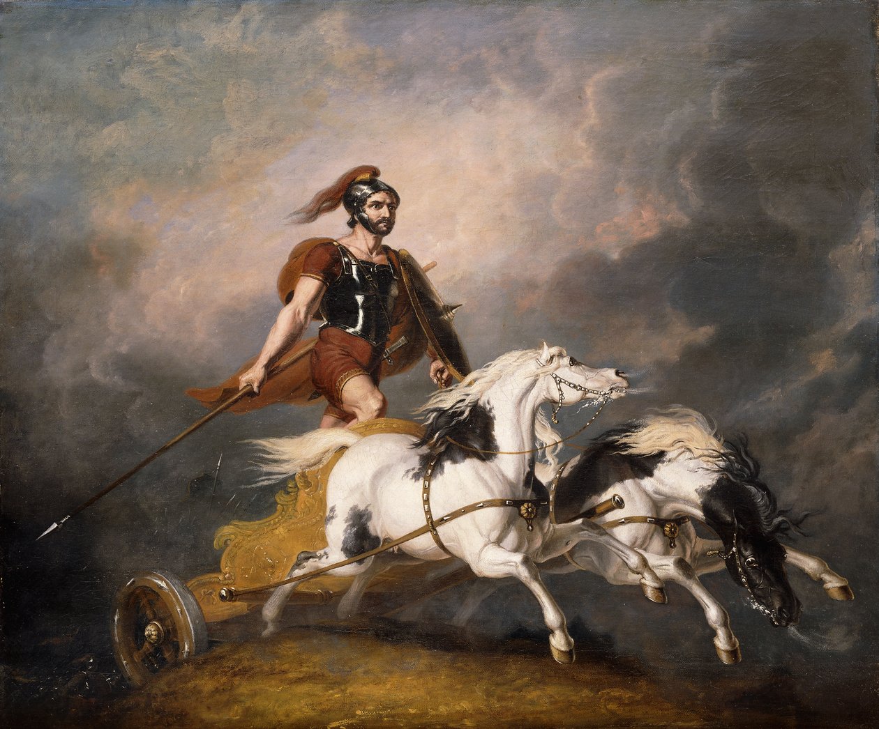 The Car of Cuthullin: „Vůz války přichází jako plamen smrti, 1815 od Abraham Cooper