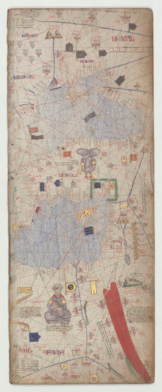 Katalánský atlas, list 8 od Abraham Cresques