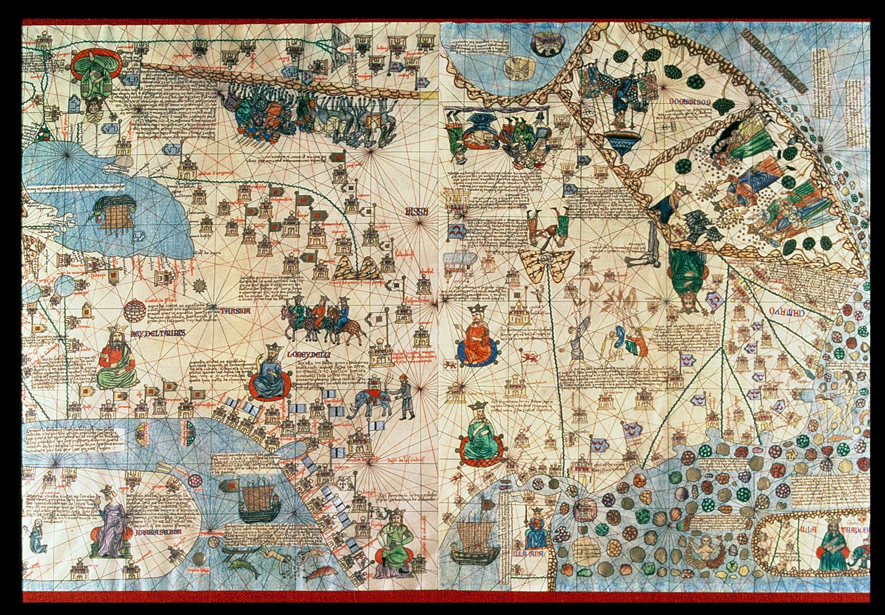 Katalánský atlas,1375 (mapa) od Abraham & Cresques Jehuda (1360-1410) Cresques