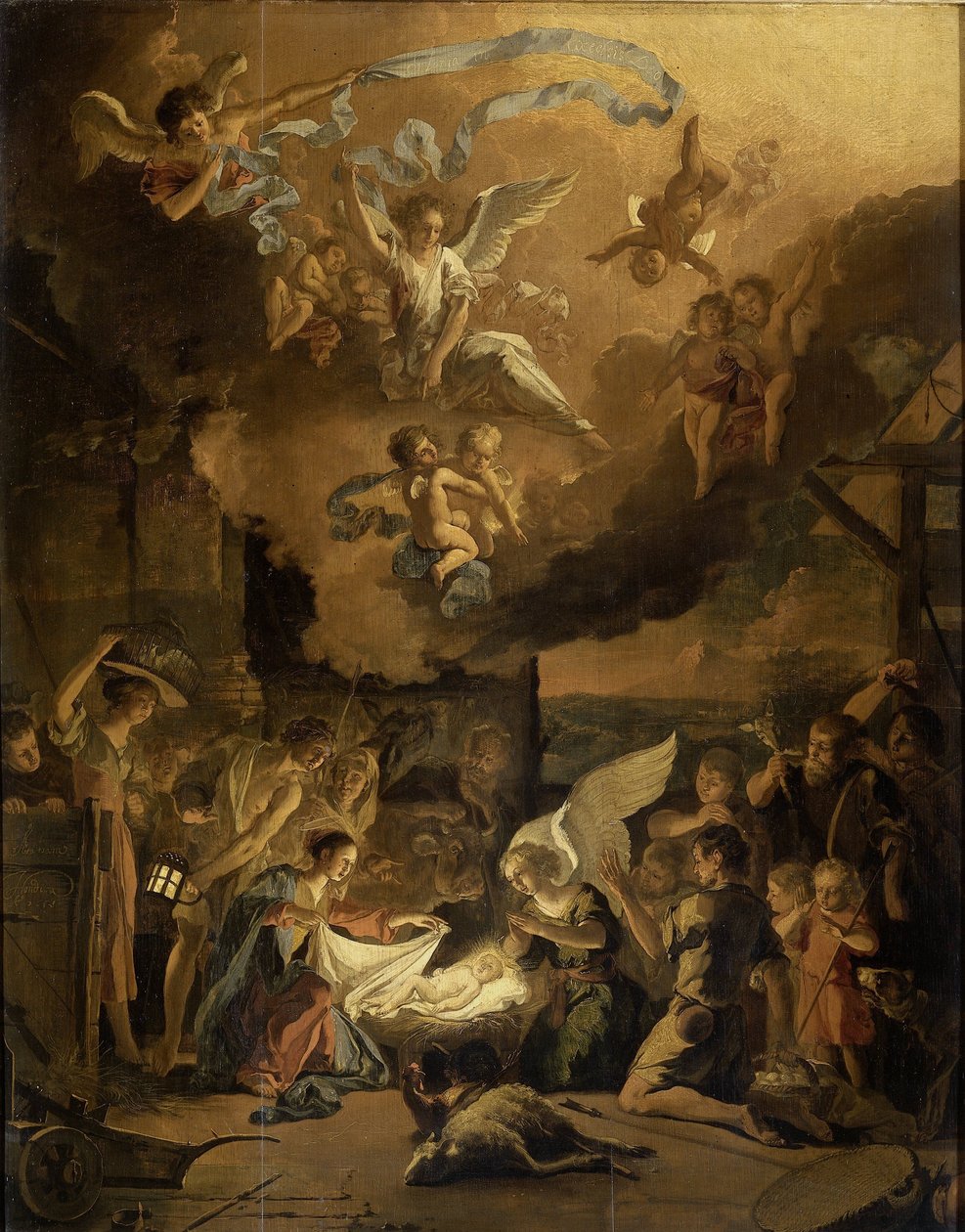 Klanění pastýřů od Abraham Danielsz. Hondius
