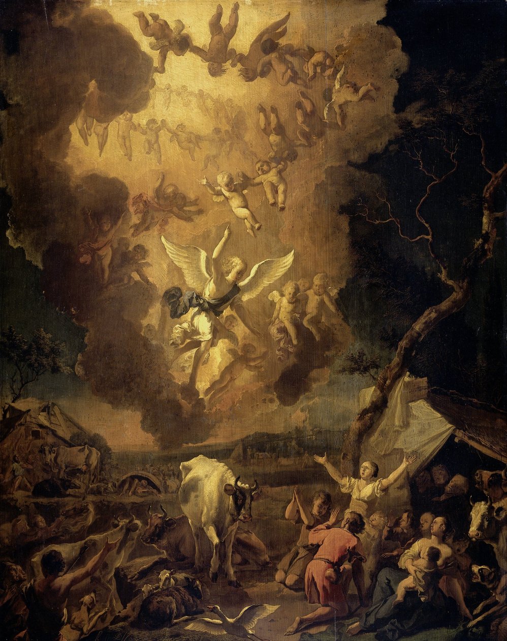 Zvěstování pastýřům od Abraham Danielsz. Hondius