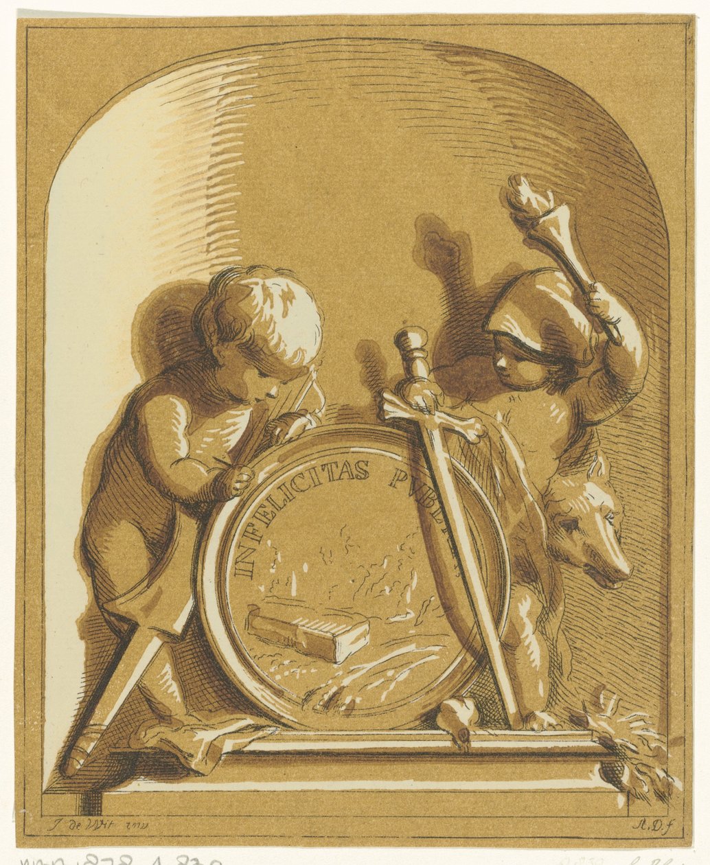 Alegorie se dvěma putti od Abraham Delfos