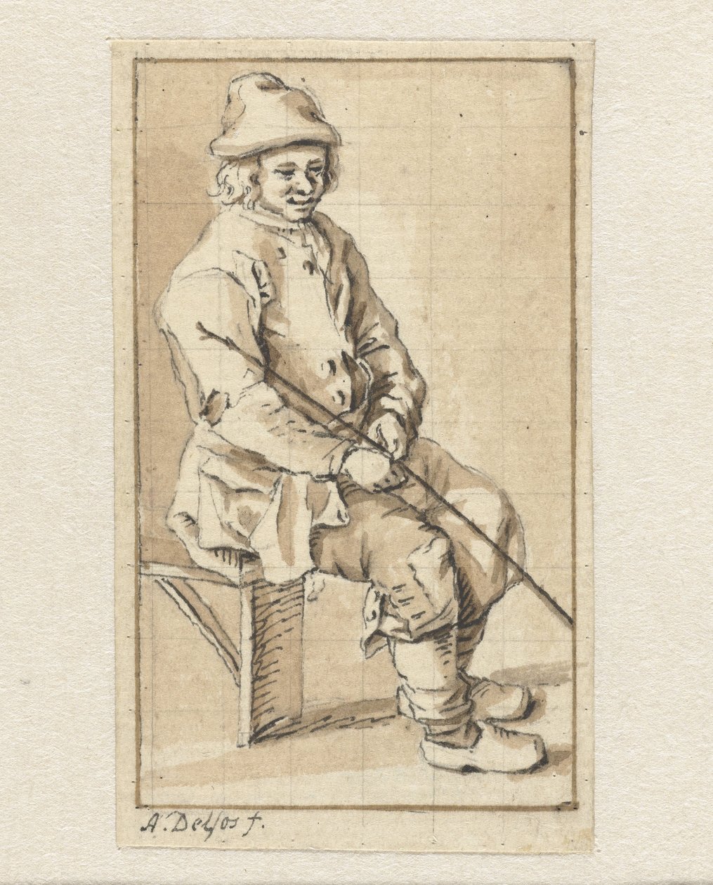 sedícího muže od Abraham Delfos
