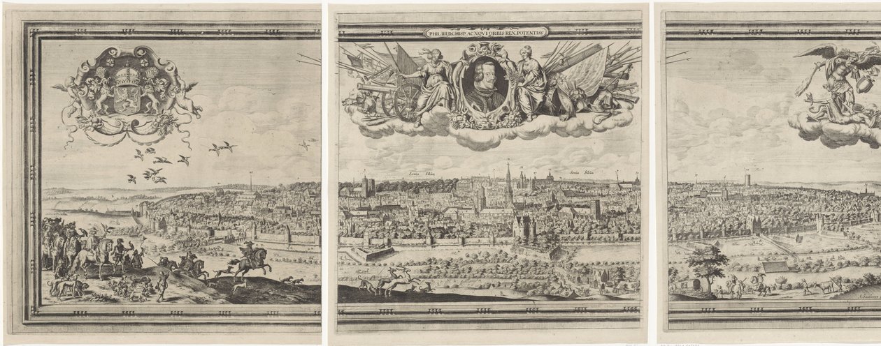 Gezicht op Brussel, standinge uit drie delen Brusel, nejvznešenější město Brabant v roce 1640 od Abraham Dircksz. Santvoort