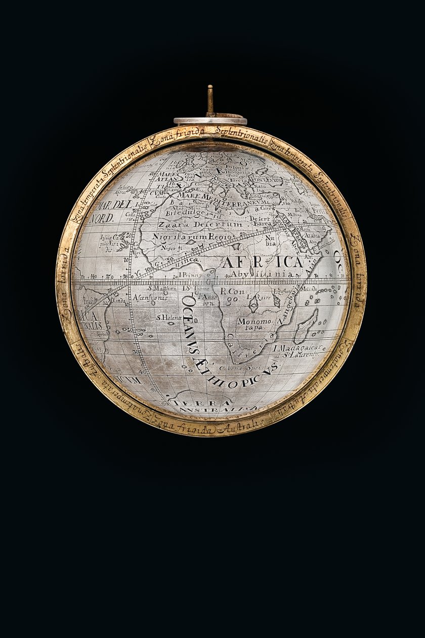 Dva výjimečné pozemské a nebeské glóby, podporované Herculesem a Atlasem, Augsburg, 1697-99 od Abraham Drentwett