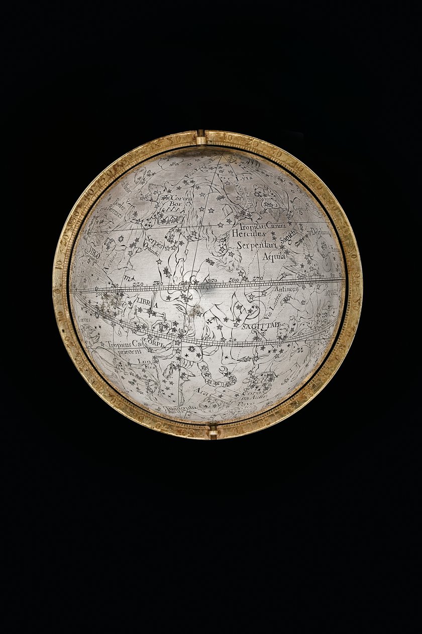 Dva výjimečné pozemské a nebeské glóby, podporované Hercules a Atlas, Augsburg od Abraham Drentwett