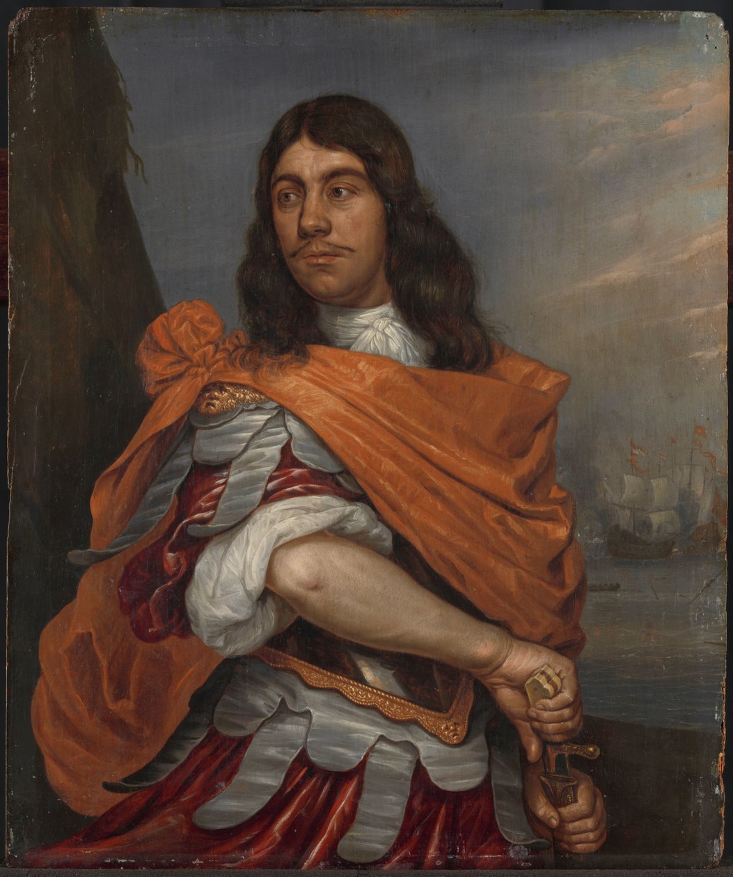 Portrét poručíka-admirála Cornelise Trompa v římském kostýmu od Abraham Evertsz. van Westerveld