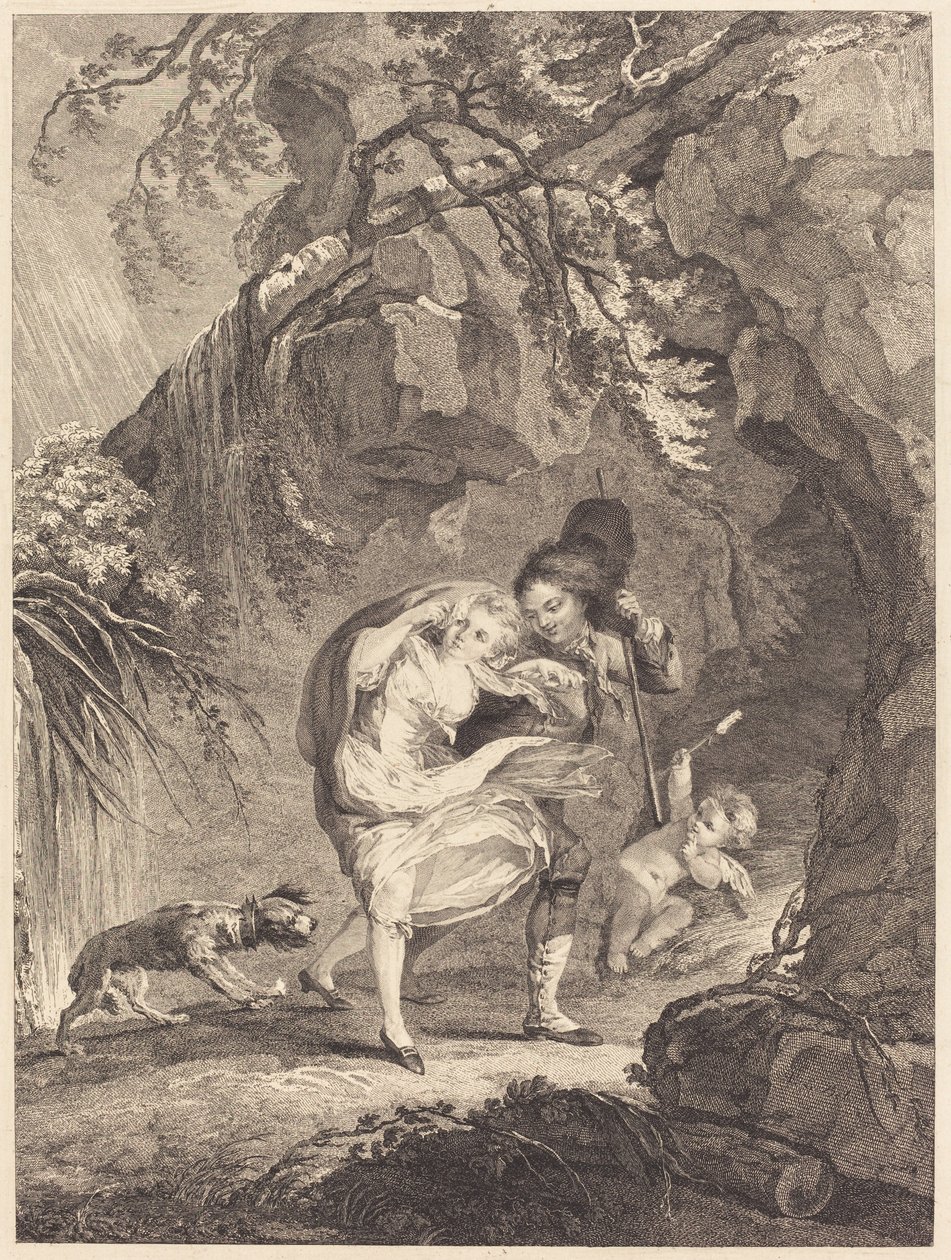 Le coup de vent (Poryv větru) od Abraham Girardet after Antoine Lebel