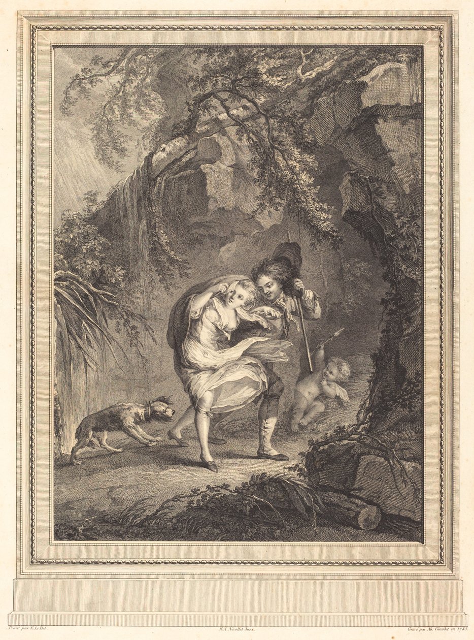 Le coup de vent (Poryv větru) od Abraham Girardet after Antoine Lebel