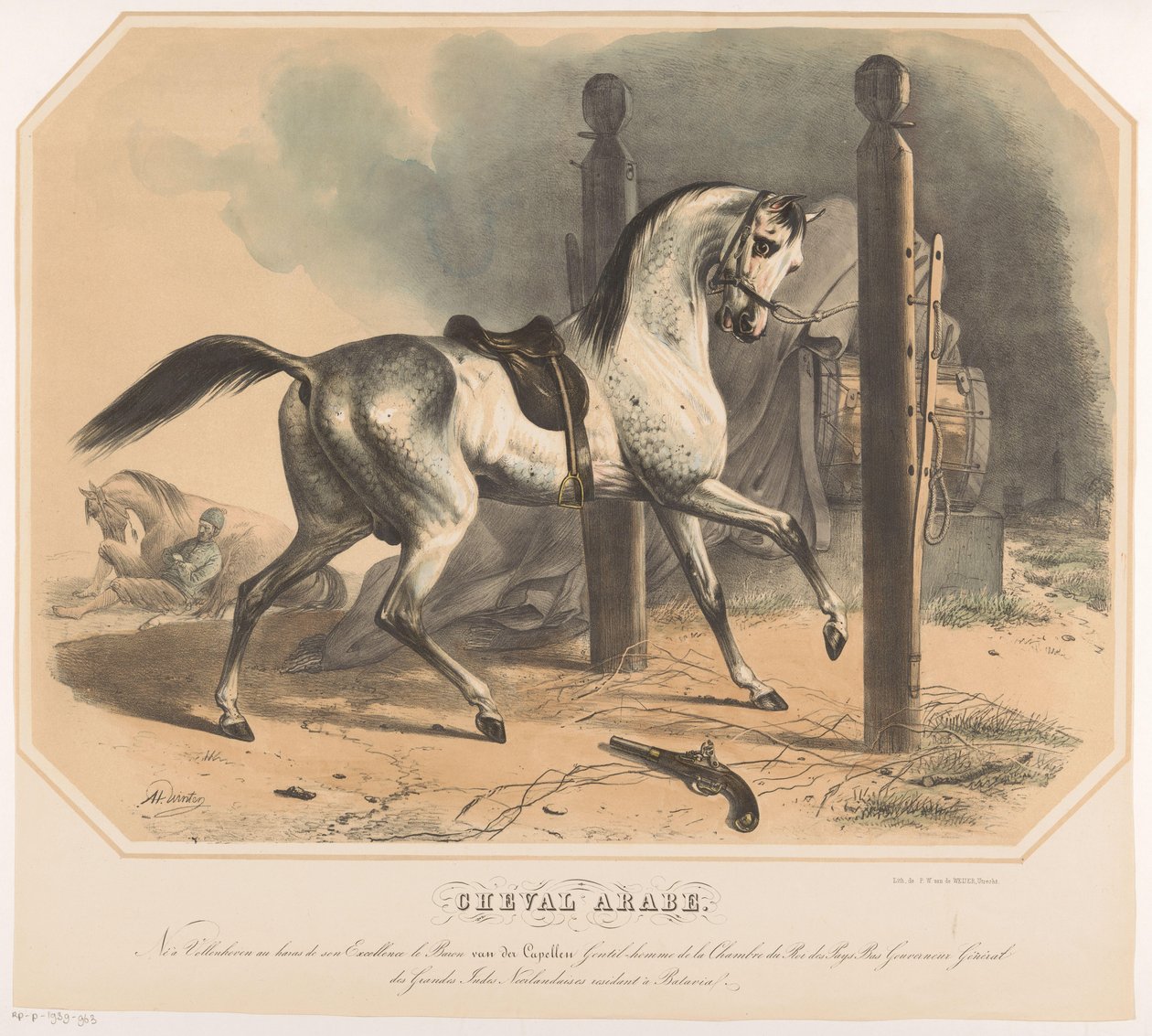 Arabský kůň od Goderta van der Capellena Cheval Arabe (název na objektu) od Abraham Hendrik Winter