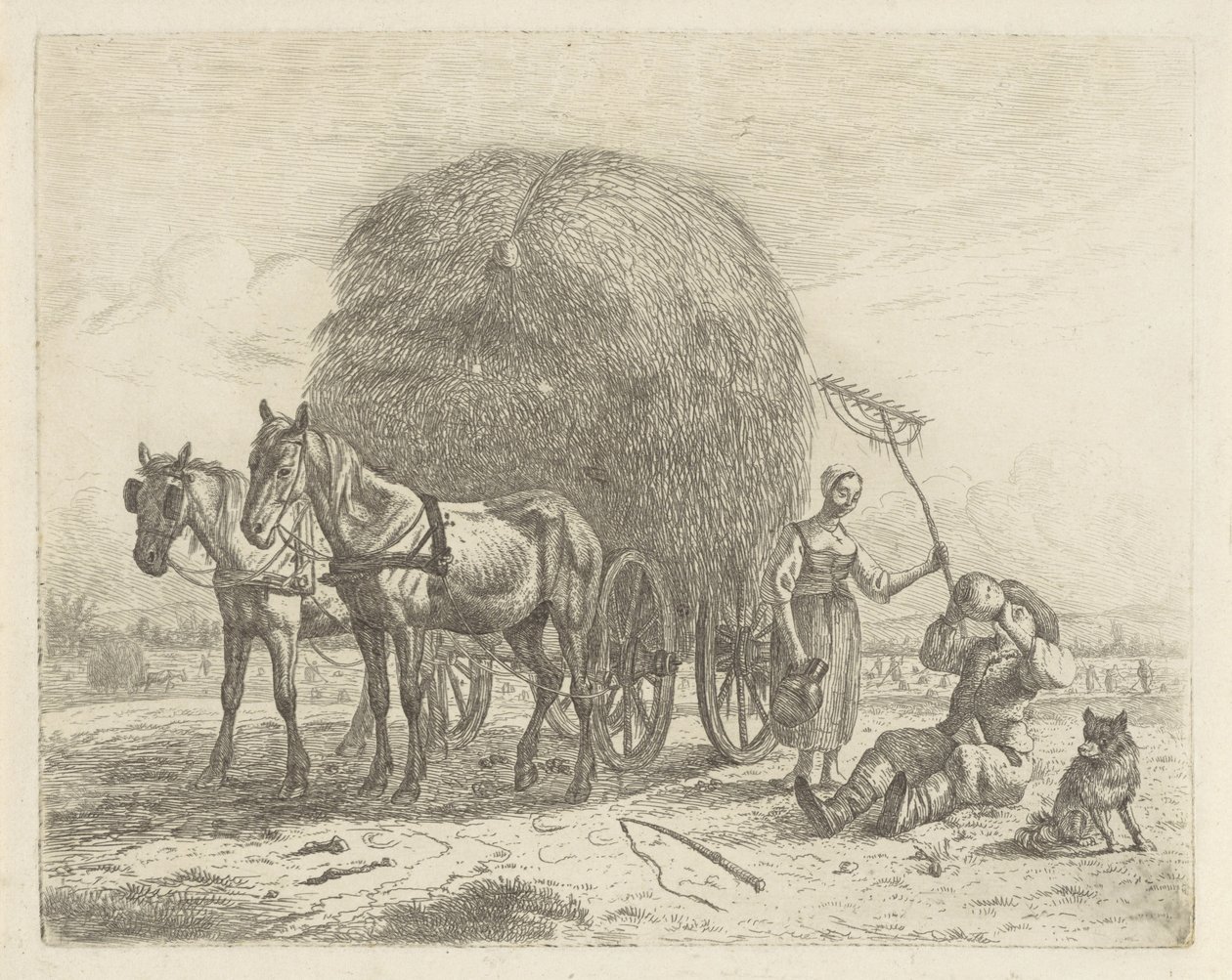 Pití farmář s kombajnem od Abraham Hendrik Winter
